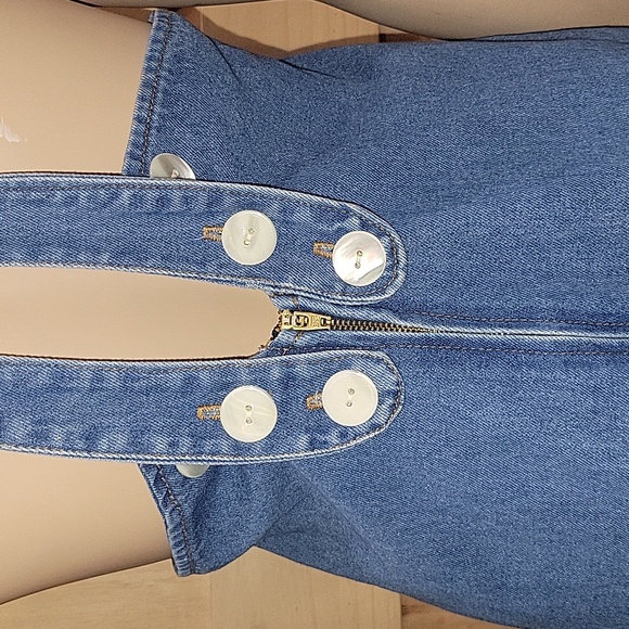 Vintage | Mirage Artwear Denim Dress Pearl & Silver Details | Medium - Picture 6 of 9